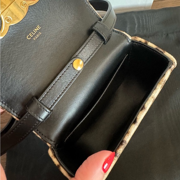 ❌SOLD❌CELINE Limited Edition Leopard Print Velvet Mini Claude Crossbody Bag - Picture 3 of 6